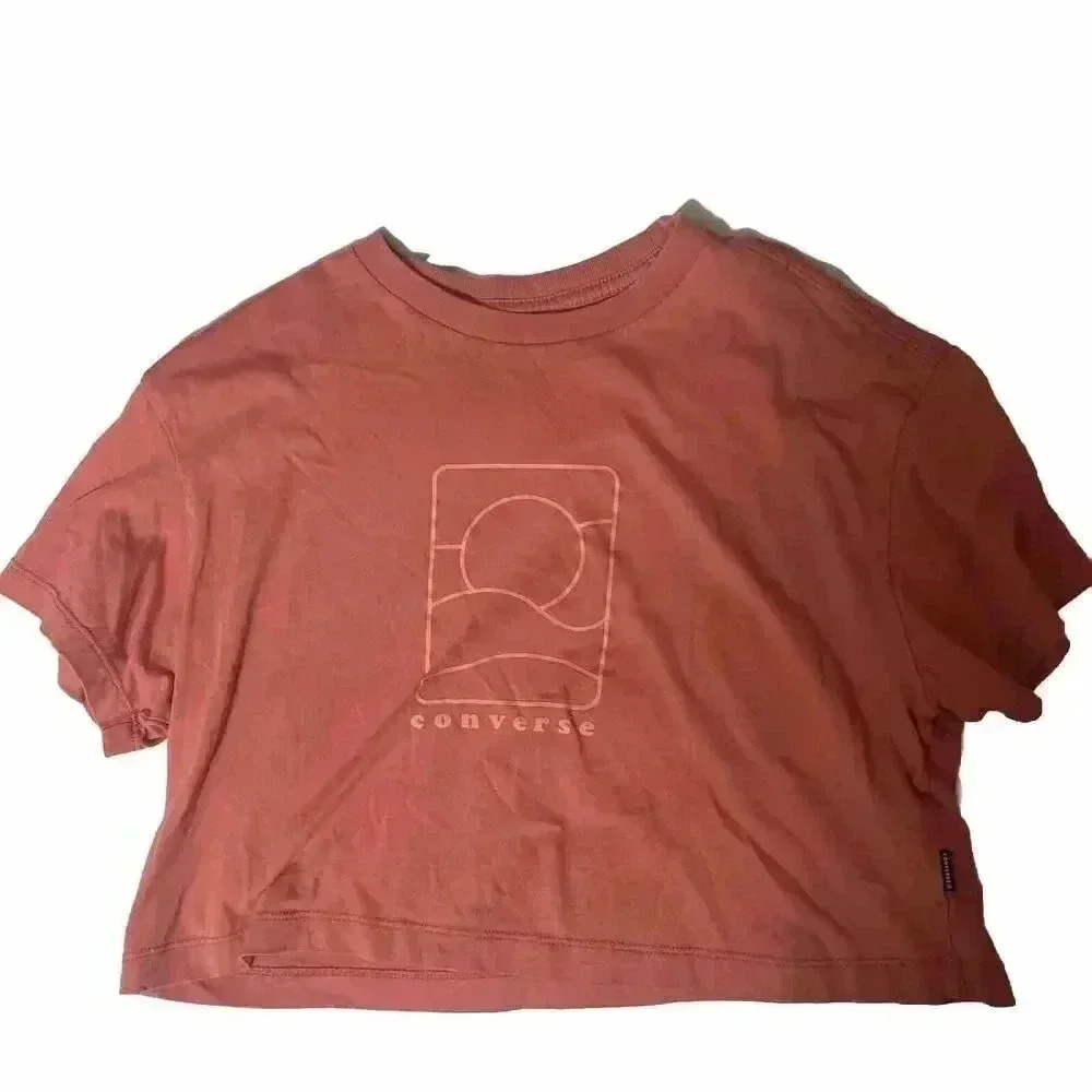 Converse Crop Top T Shirt Orange Fit Women’s Size XS Good Condition